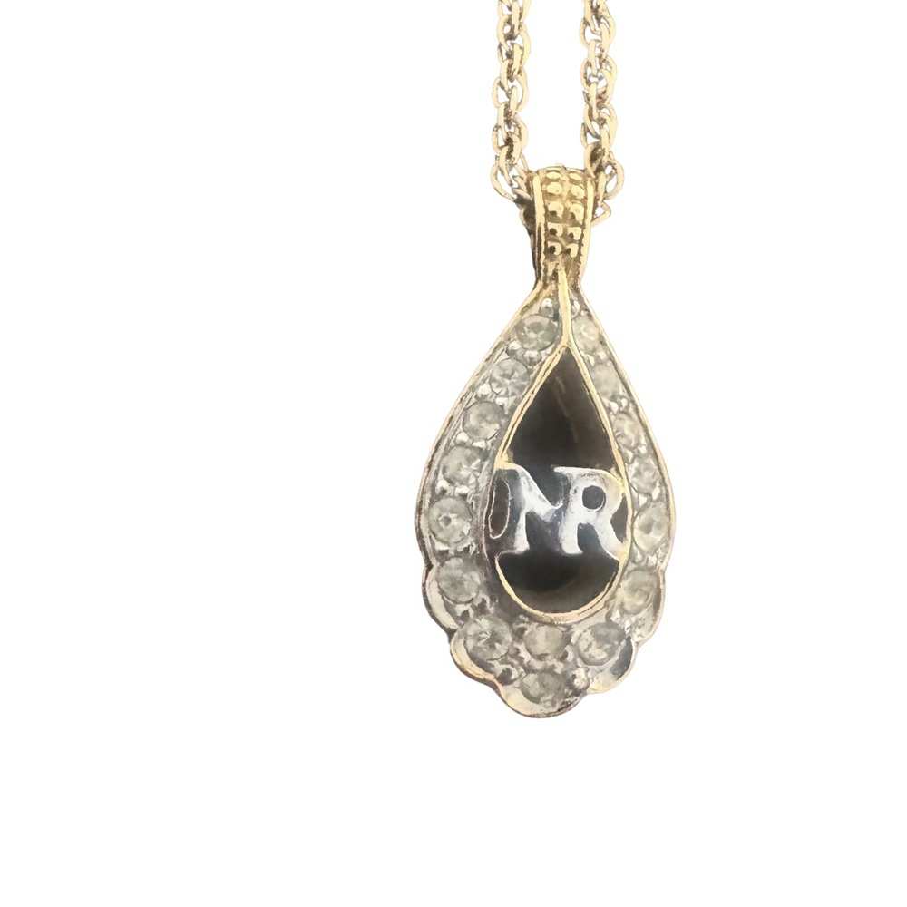 Vintage Nina Ricci Gold Plated Pendant Necklace Authentic